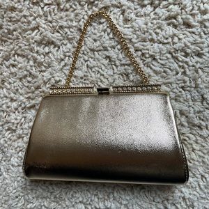 Vintage gold clutch, optional short chain handle